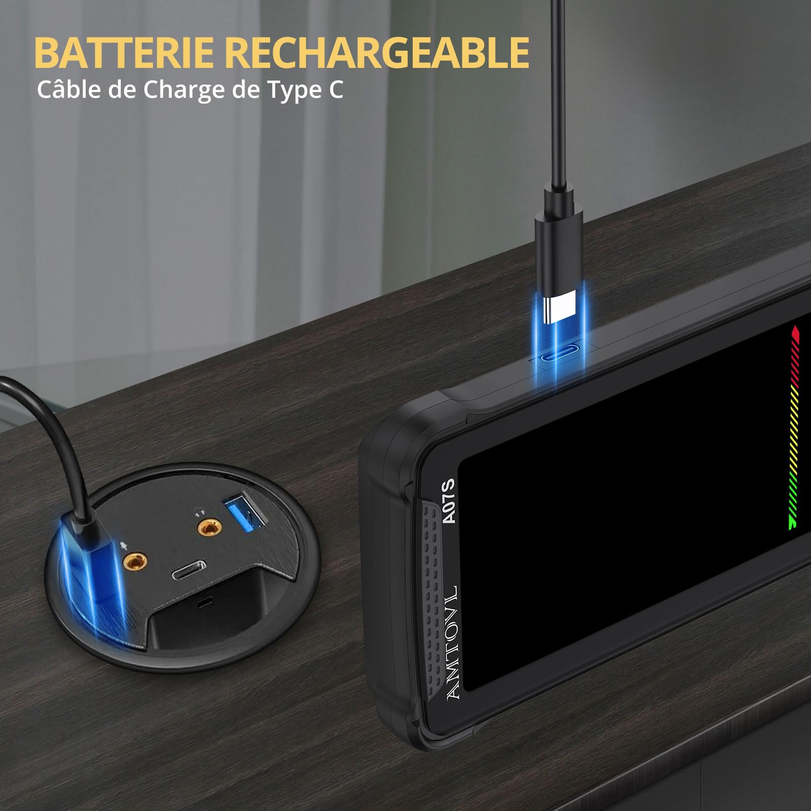 AMTOVL Multimètre Numérique 6000 Comptes Écran Couleur Multimetre Mode Manuel Auto Testeur Electrique Rechargeable TRMS pour Mesurer la Tension Courant Capacité Testeur NCV Température