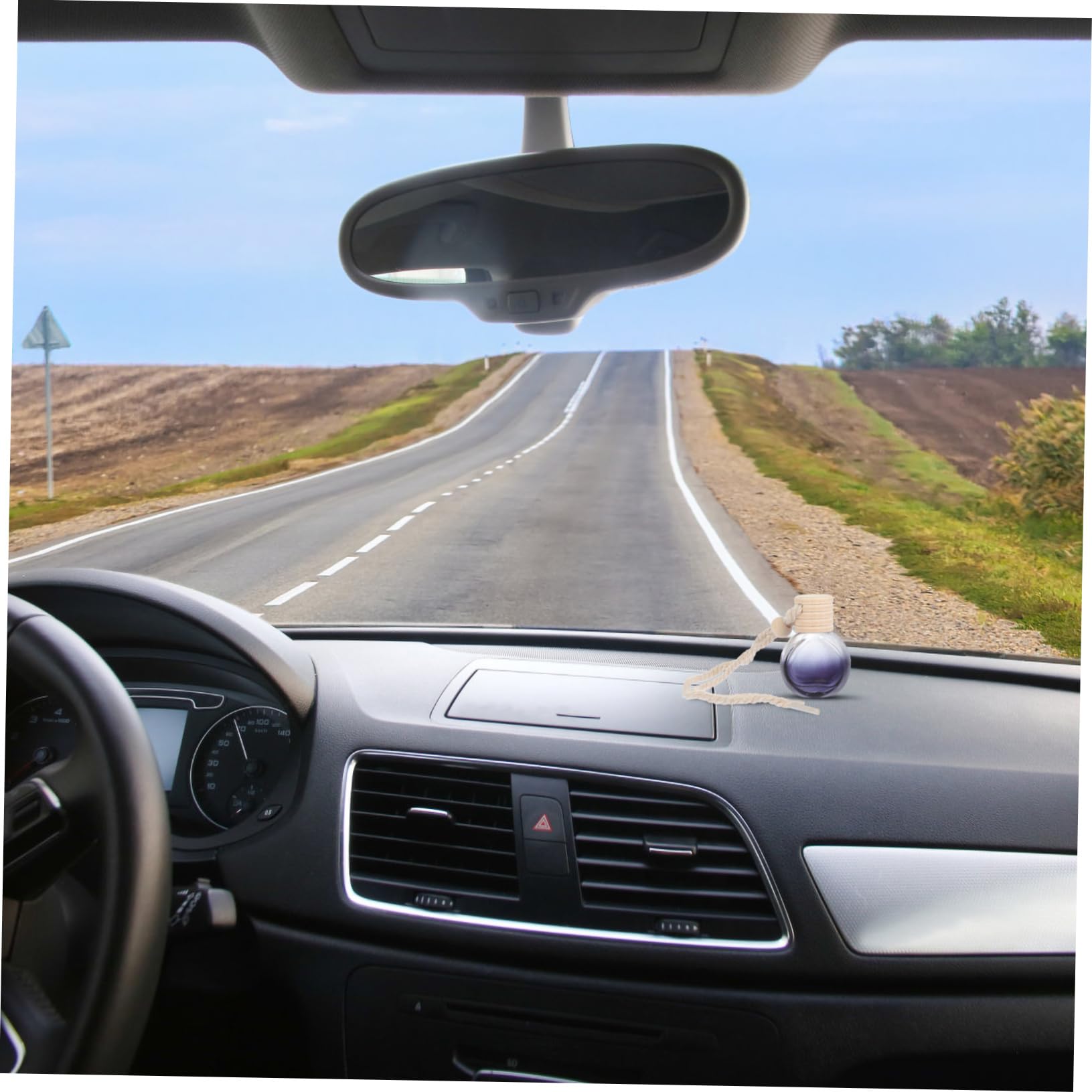 Mobestech Schwarzer Glas Auto Parfümflakon Anhänger 8ml mit Baumwollseil zum Aufhängen Deko fürs Auto 20 Stück