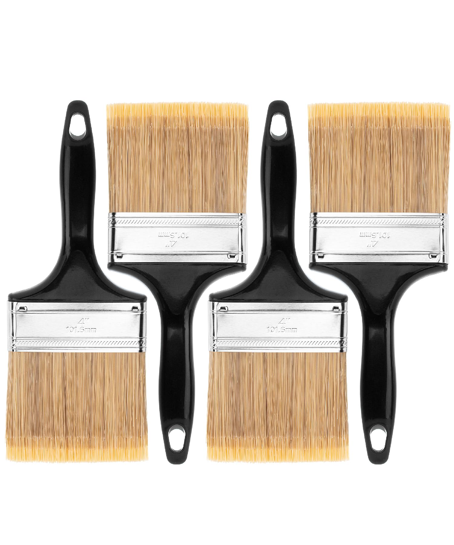 Bates- Paint Brushes, 4-Inch, 4 Pack, Flat Paint Brushes for Walls, Furniture and Wood