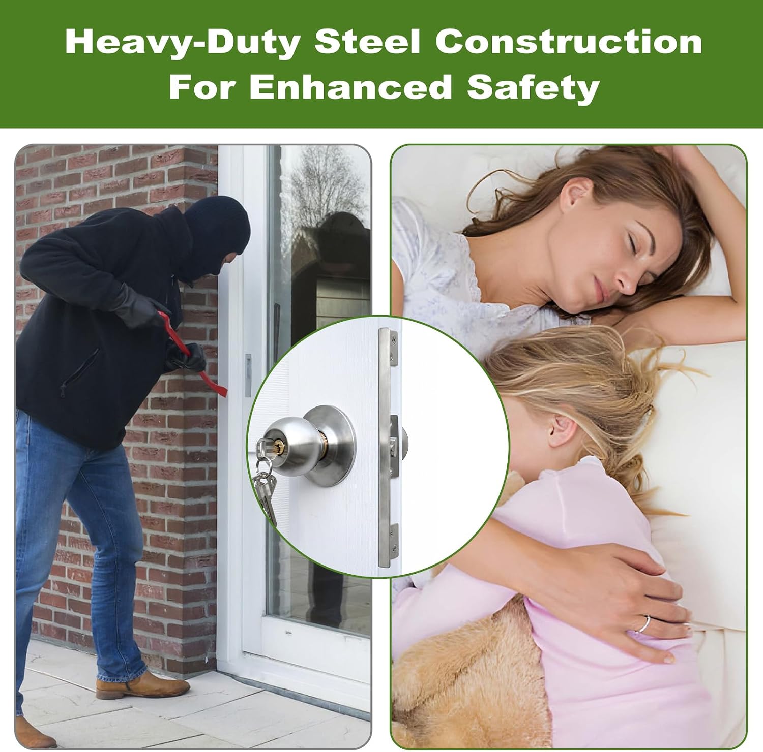 Door Lock Guard Plate Outswing Door Security Protector Shield 7 Inch