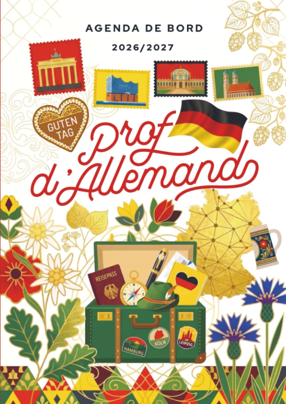 Agenda de bord 2026/2027 professeur d’Allemand: Carnet de bord A4 pour les enseignants
