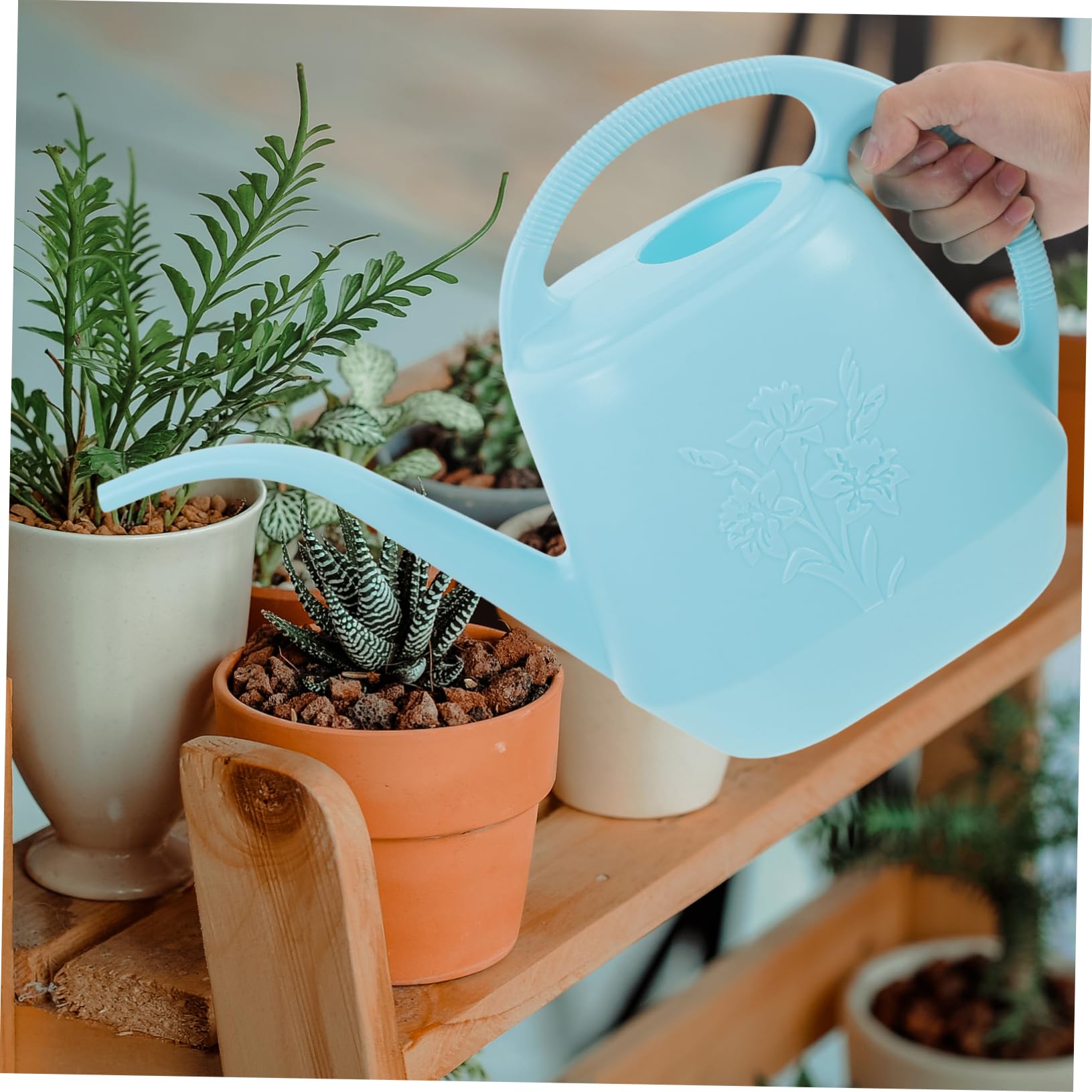 Regadera de Jardín con Pico Largo, Capacidad 4 L, Plástico Verde