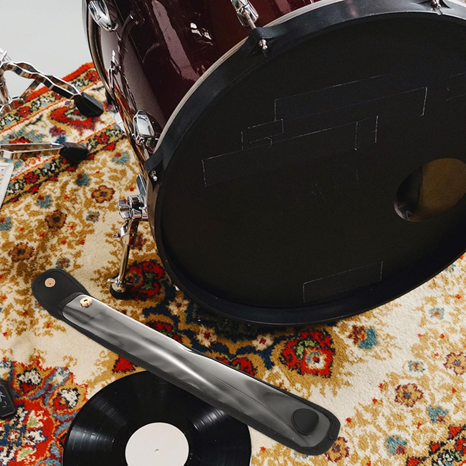 Cabilock Portable Drumstick Bag with Handle Strap for Drum Sticks and Mallets, Nylon and Plastic Material Carrying Case for Drummers, for Stage and Performance Site Use