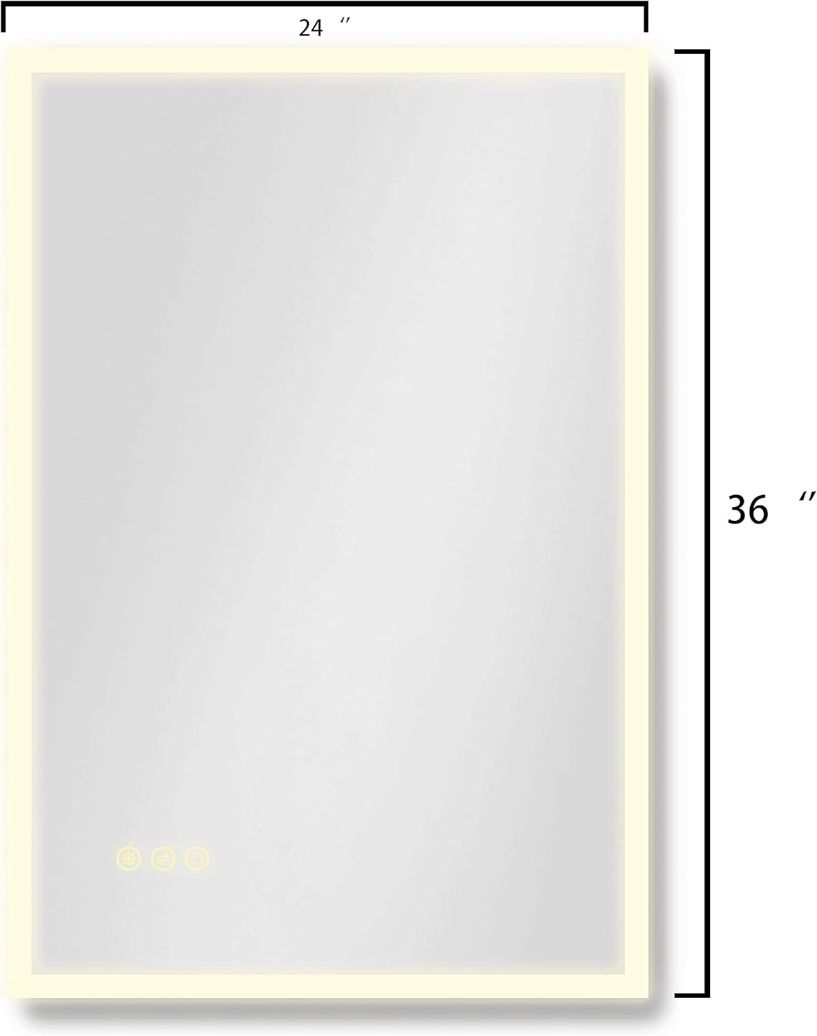 Bеѕt Dеаl B&C 24x36 Inch LED Lighted Makeup Mirror for Bathroom Vanity with Touch Bottom for Color Temperature, Brightness&Defogger, Ultra-Thin Wall Mounted Backlit Mirror with High Lumen, Vertical/Horizontal