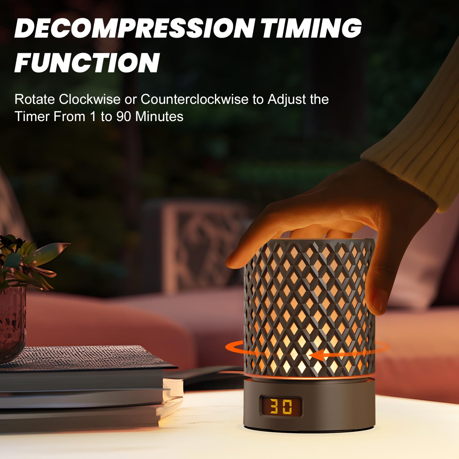 TRUNYEE Rotate Timing Night Light, 3 Light Modes & 7 Changeable Colors Touch Decompression Lamp - Image 3