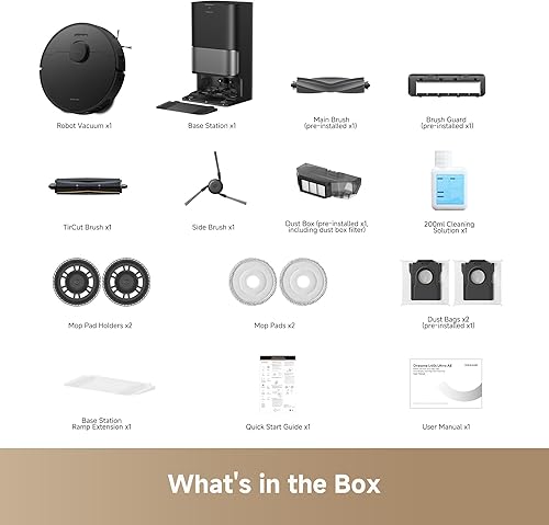 Miniatura 9 de DREAME L40s Ultra AE Robot Aspirador y Trapeador Combo, succión de 19,000 Pa, caja de polvo de vaciado automático, trapeador flexible y tabla de