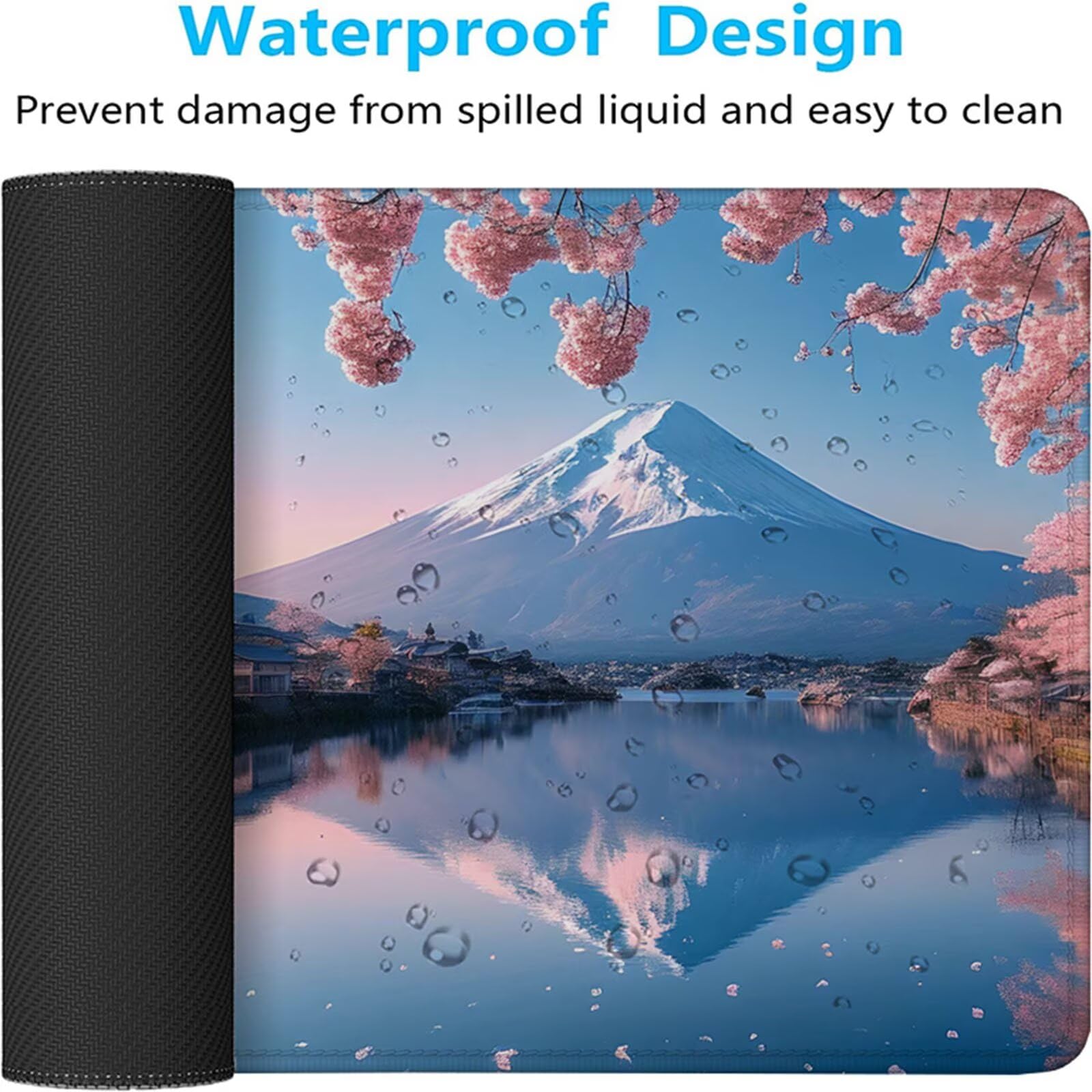 Różowa podkładka pod mysz dla graczy XXL 1400 x 600 x 3 mm, pod ręką uchwyt na biurko Fuji z antypoślizgową i wodoodporną gumową podkładką pod mysz, gładka powierzchnia poprawia dokładność i szybkość