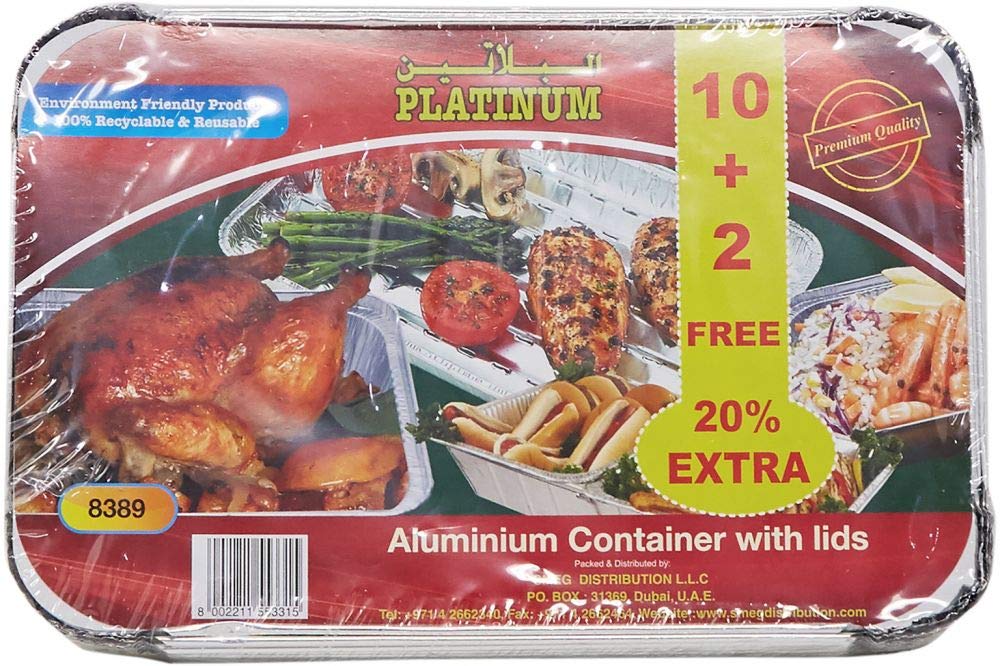 Platinum Disposable Aluminum Plates 12 Pieces