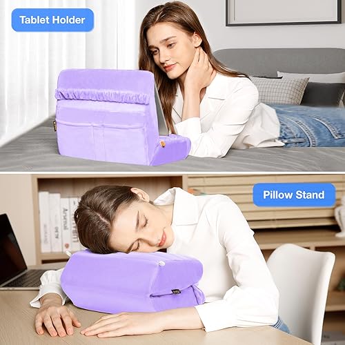 Miniatura 2 de MOSISO Soporte de almohada para tableta, soporte suave para tablet de regazo, base suave para tablet con bolsillos y ranura para lápiz capacitivo y