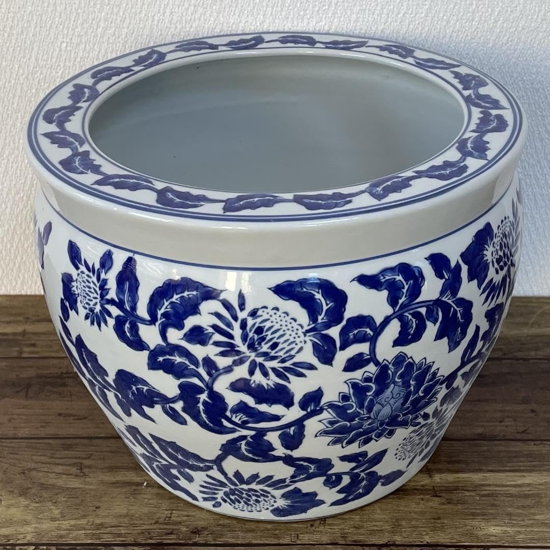 Amazon.co.jp: ノーブランド品睡蓮鉢陶器中型水鉢植木鉢メダカ鉢