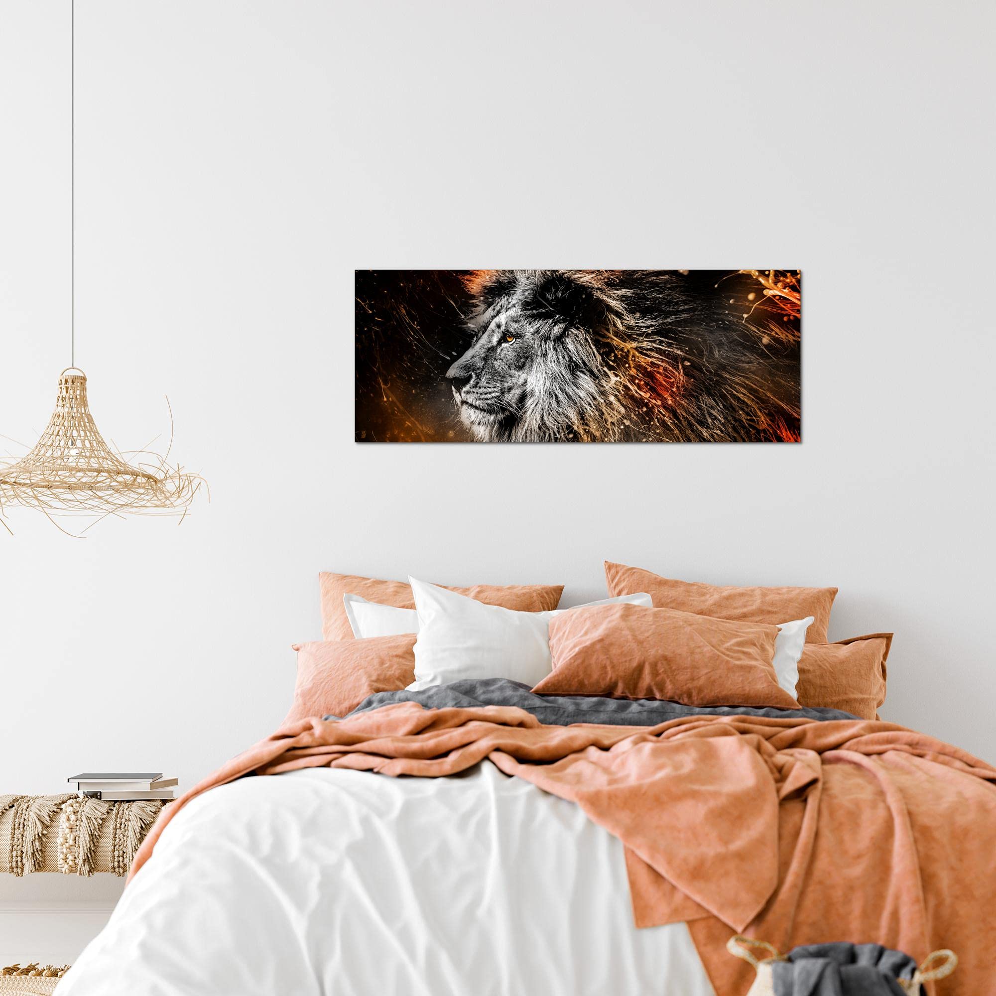 Runa Art Leoni Amore Quadro Tela Non Tessuta 5 Pezzi Leoni