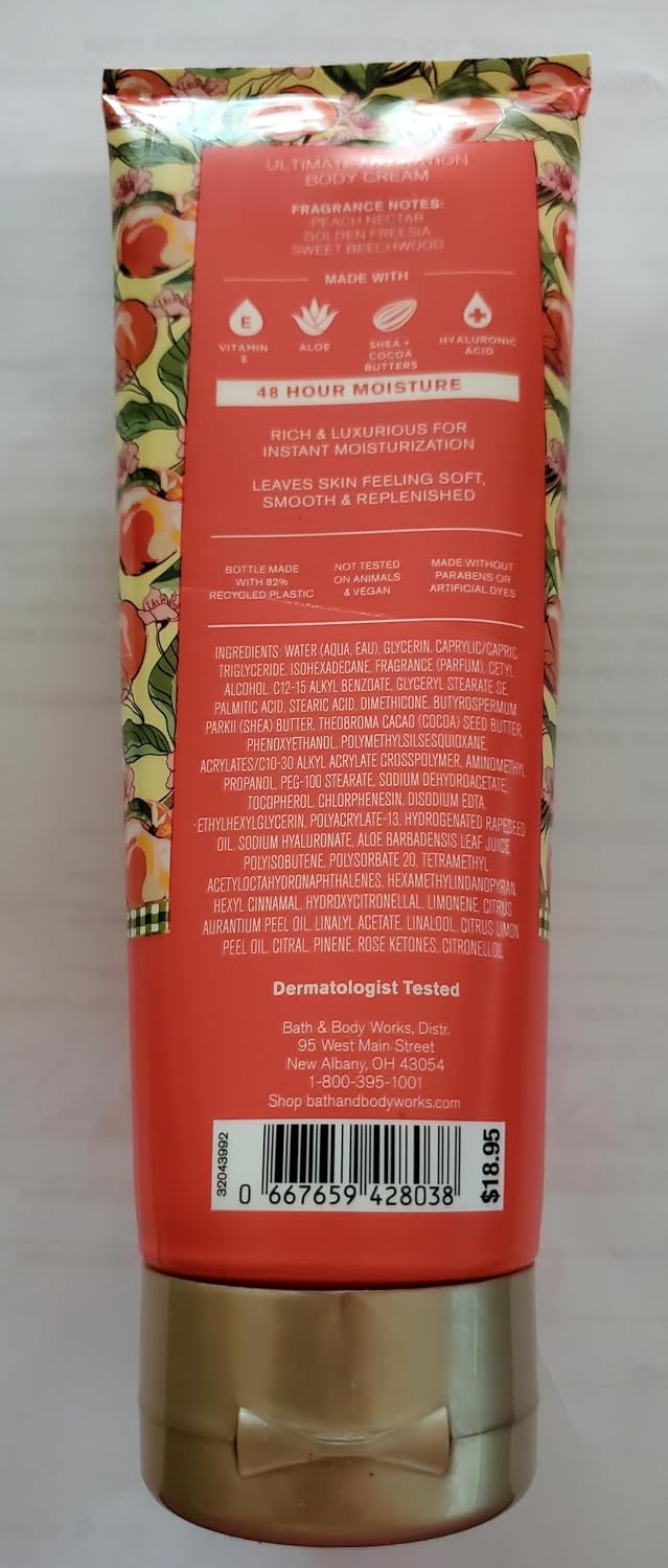 Bath & Body Works Women's Peach Blossom & Nectar Body Cream 8 Oz Pack of 2 image 4