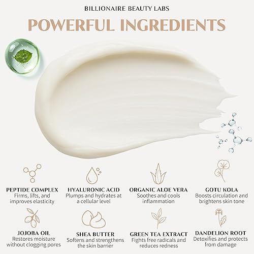 Miniatura 5 de BILLIONAIRE BEAUTY LABS Crema facial con péptido potenciador de colágeno con ácido hialurónico, hidratante facial de péptidos para mujeres,