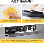 Yecaye 2 Pack Cable Management Under Desk, Large Cable Cord Organizer with Mounting Tape, Under Desk Cable Management for Wires Power Strip Adapter, No Screw No Drill Desk Cable Tray for Office Home