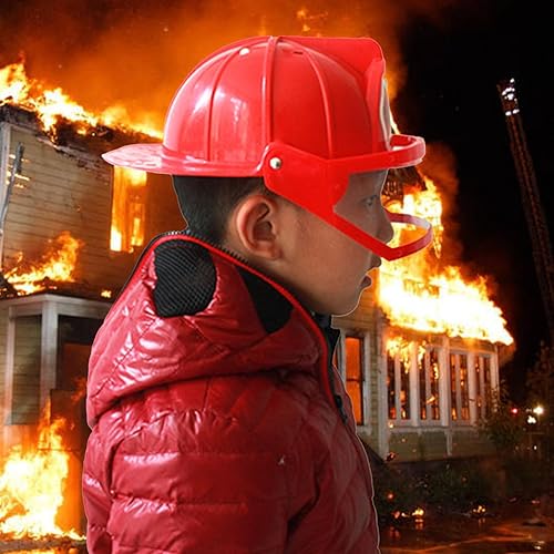 Miniatura 6 de Sombrero de bombero para niños, casco de disfraz de jefe de bomberos para niños, accesorio de cosplay para juegos de rol para niños