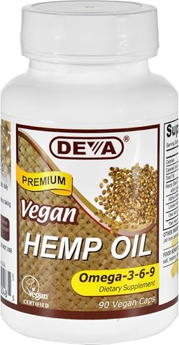 Devan Vegan Vitamins Aceite de cáñamo - Omega 3 6 9 - Vegano - 90 cápsulas veganas - libre de lácteos - libre de trigo - vegano - hecho de celulosa