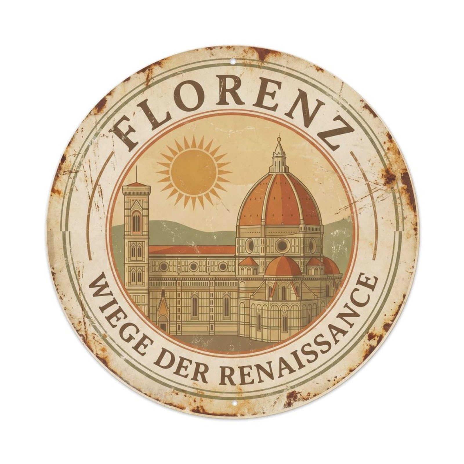 Fqnyr Style Vintage Travel Duomo Cathedral Florence Metal Tin Sign