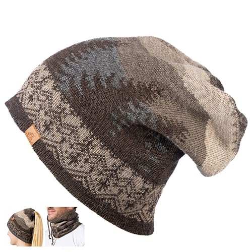 Lazy Llama Eco Wear Neck Warmer, Alpaca Neck Warmer for Men, Women's Neck Gaiter Warmer, Soft and Comfy Beanie (Pine Lake)