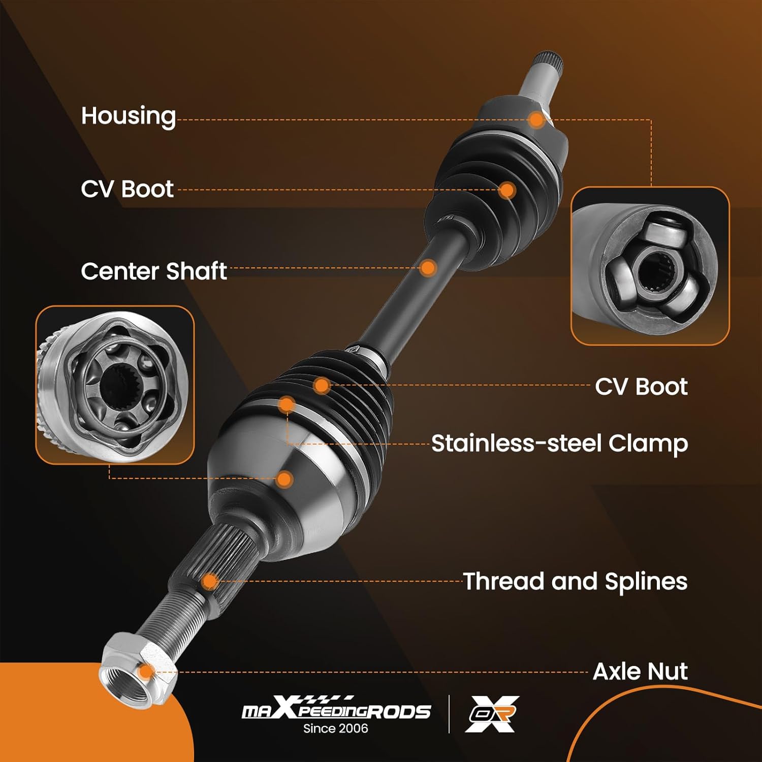 maXpeedingrods Front CV Axle Shaft Assembly Fit for Chevrolet Equinox & GMC Terrain 2010-2017 2.4L, Left Driver Side, Replace# 15934401, 20881990, 20906474