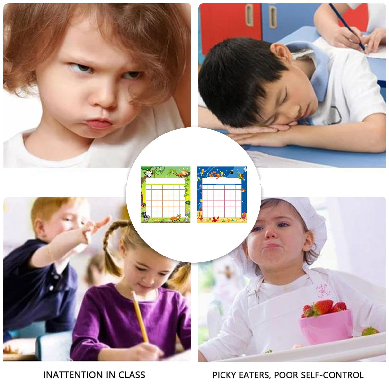 Grafici degli Incentivi, Tabellone Ricompensa per Bambini, Bedtime Chart, Bedtime Routine Chart Tabella dei Premi, con 480 Adesivi a Forma di Stella, 12 Pezzi