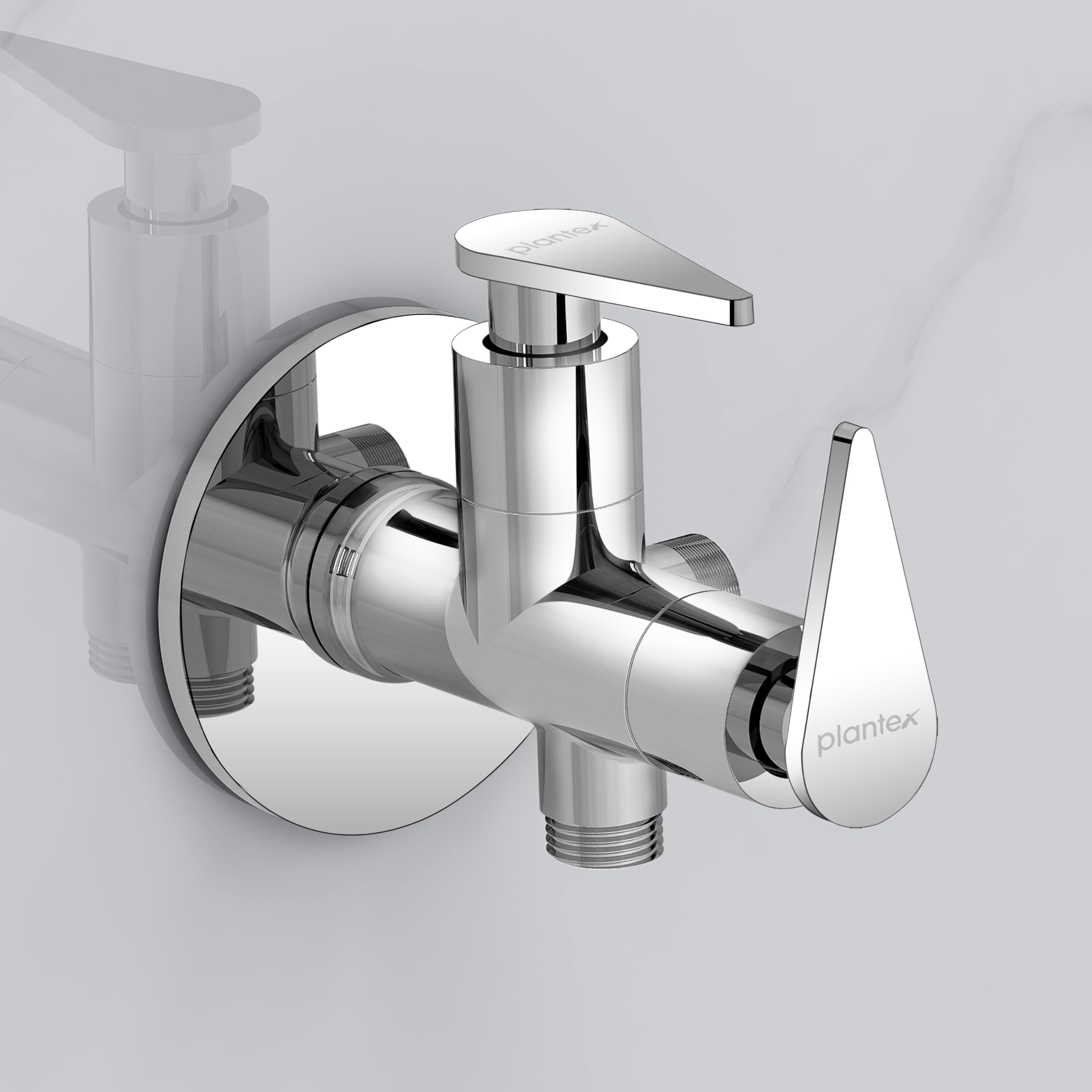 Plantex LEA-708 Pure Brass 2-Way Angle Valve for Bathroom/Quarter Turn Tap with Brass Wall Flange and Teflon Tape (Mirror-Chrome Finish) (B0BSV752W5) Amazon Price History, Amazon Price Tracker