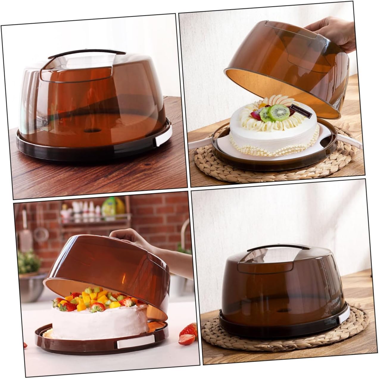 1set Portable Fresh-keeping Cake Box Handheld Design Dual Thick Baking Container for Cake Storage and Transport Reusable Wrapping Box for Easy Carrying and Practical Use