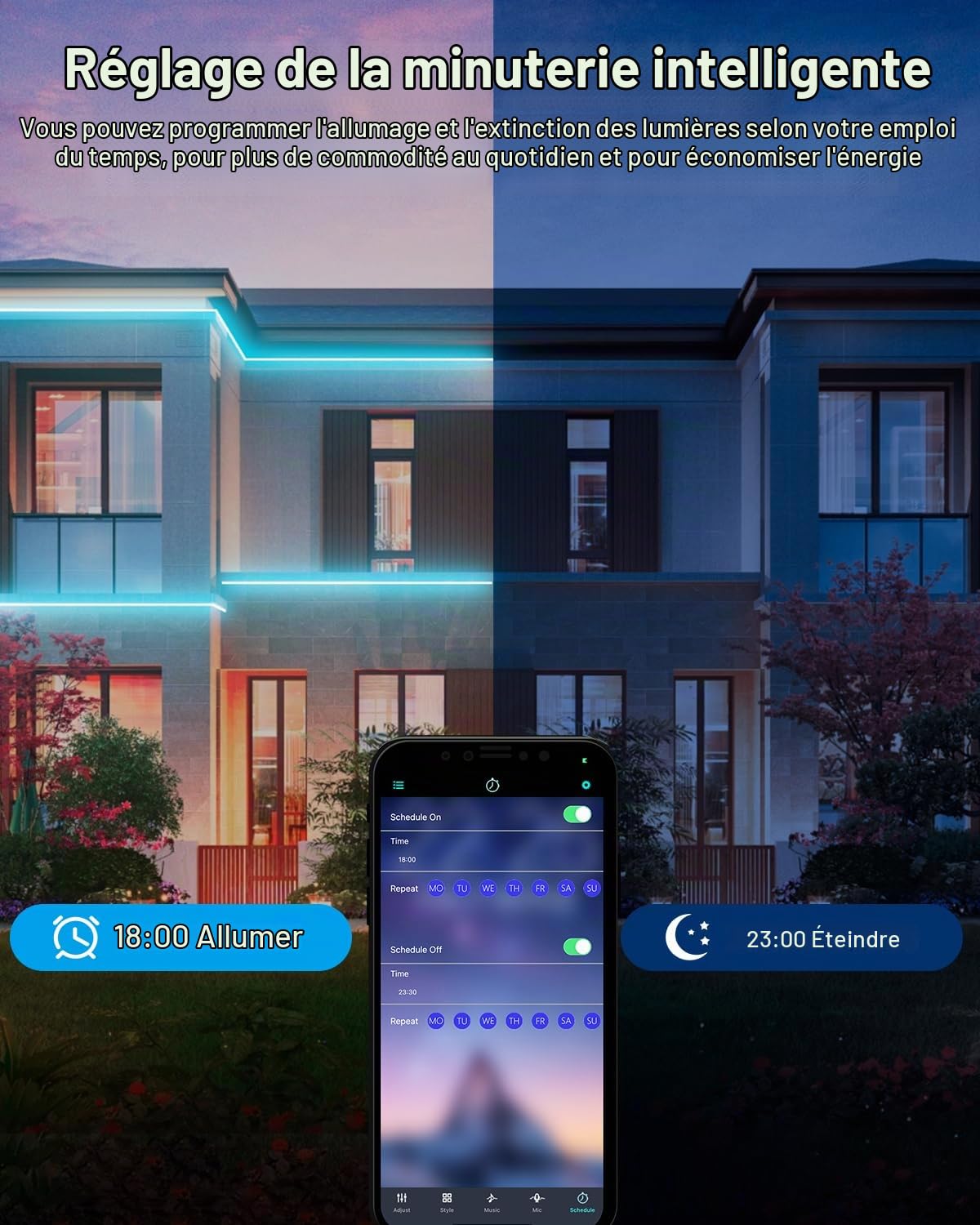 ALITOVE 25m RVB Néon 230V LED Strip Outdoor avec application/télécommande IP65 SYNC MUSIQUE DE TUYAU DE LUMIÈRE FLEXIBLE IP65 pour la décoration intérieure de la maison