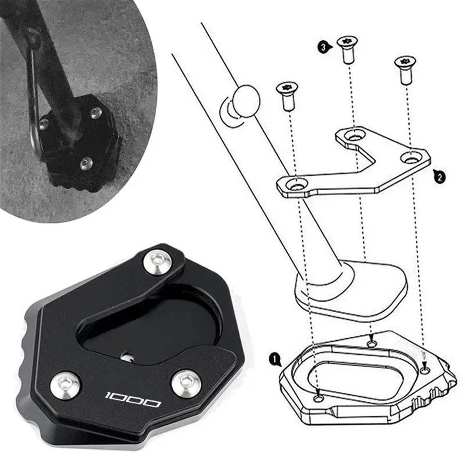 Piastra Cavalletto Laterale Per Triumph Per Scrambler 400X Velocità | Imbottitura per cavalletto laterale con allargamento del piede del cavalletto della valvola del motociclo 2023-2025(Color4)
