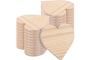 4 Inch Unfinished Wood Hearts for Crafts