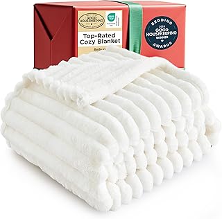 Bedsure GentleSoft White Throw Blanket for Couch - Cozy Blanket for Wome...