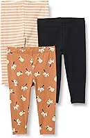 Amazon Essentials Baby & Toddler Girls' High-Rise Cotton Stretch Leggings - Soft, Breathable & Durable