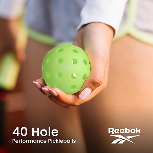 Miniatura 6 de Reebok - Juego de pickleball LED, de alto rebote, bolas de pickleball para exteriores con precisión, patrón de 40 agujeros, perfecto para jugar por
