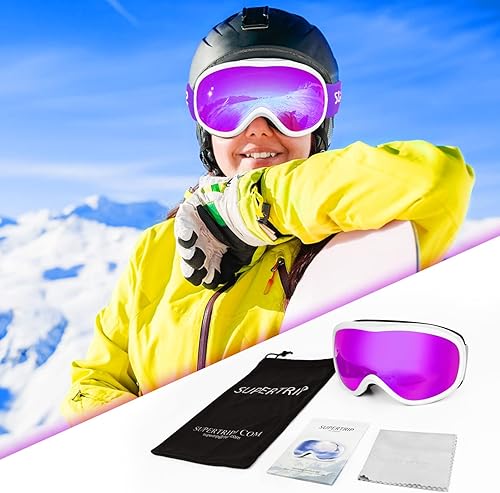 Miniatura 6 de Supertrip - Lentes de esquí para nieve, 100% antivaho, protección UV, snowboard, esquí