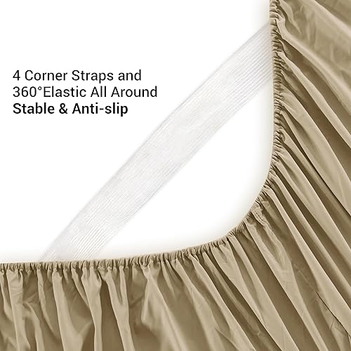 Miniatura 4 de Viviland Juego de sábanas para cama matrimonial, 4 piezas de microfibra cepillada con bolsillo profundo, juego de sábanas encimeras y fundas de