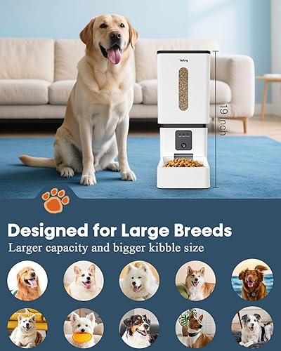 Miniatura 7 de Comedero automático para perros de razas grandes con cámara, 12L50 tazas, control de aplicación WiFi 5G, dispensador de alimentos para perros, fácil