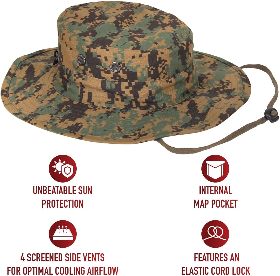 Rothco Adjustable Boonie Hat Bucket Hat Military Hat - Image 6