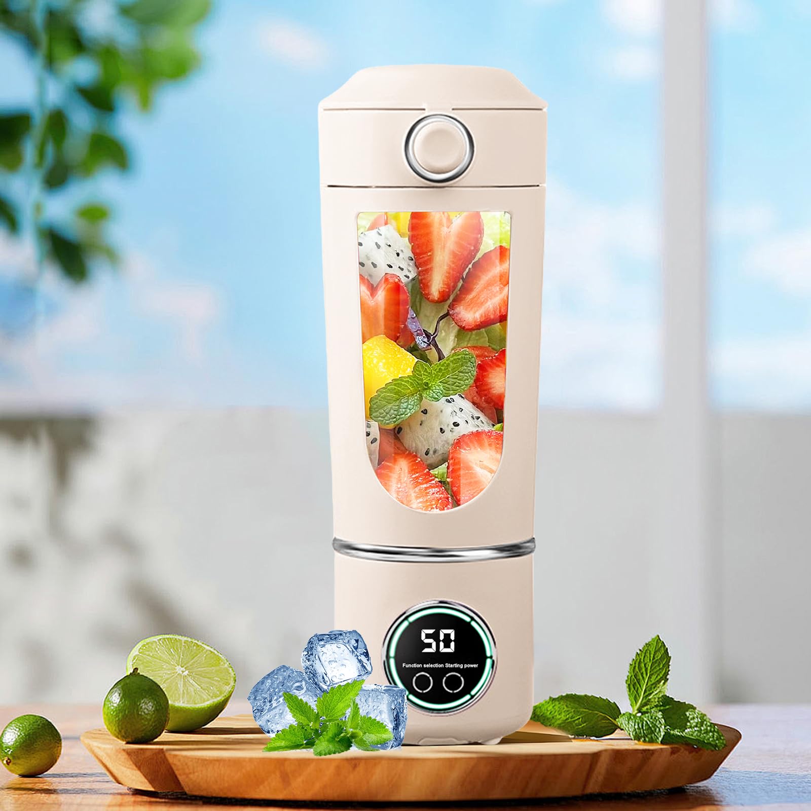 Tragbarer Mixer, Mini Standmixer, Portable Blender, 700ML Mini Blender, Wiederaufladbarer Typ-C, 12 Klingendesign Und Stroh, Für Familien, Camping, Sport, Küche, Fitnessstudio, Reisen
