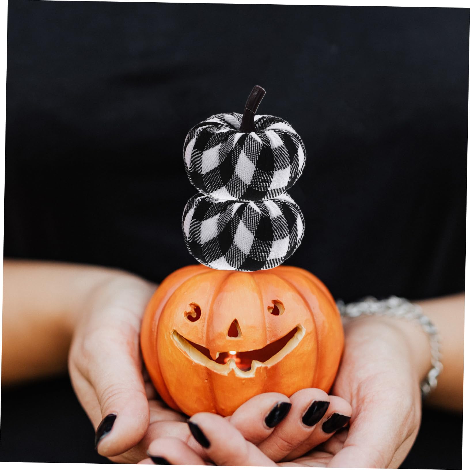 PartyKindom 5 Set Decorazione Di Zucca in Tessuto Simulato Crea Zucche Finte Lanterna Di Zucca Di Halloween Zucche in Tessuto Espanso Decorazioni Per La Tavola Di Halloween Stoffa 6 Pezzi*5