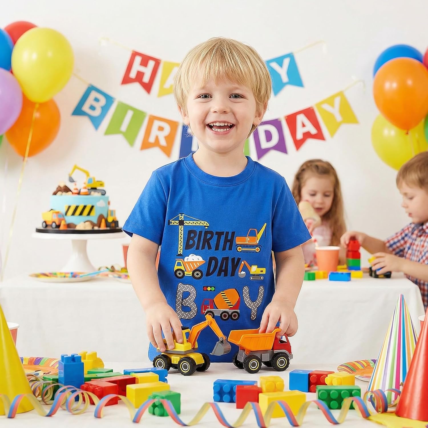 UNICOMIDEA Birthday Shirts Boy Cotton Front Cartoon Back Number Printed T-Shirt for 2-5 Years - Image 4