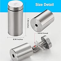 Vista 5 de Tornillos de separación para acrílico de 1 x 2 pulgadas, soportes de pared de acero inoxidable para colgar marcos de fotos acrílicos, paquete de 8