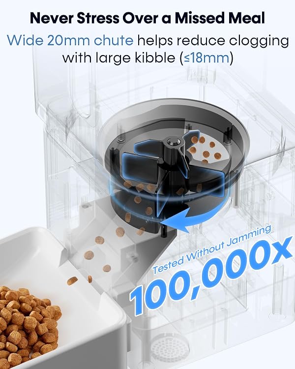 Large Dog Automatic Feeder: 12L/50 Cups Food Capacity, HD 1080P Camera by Wnfuo - Used condition - Image 3