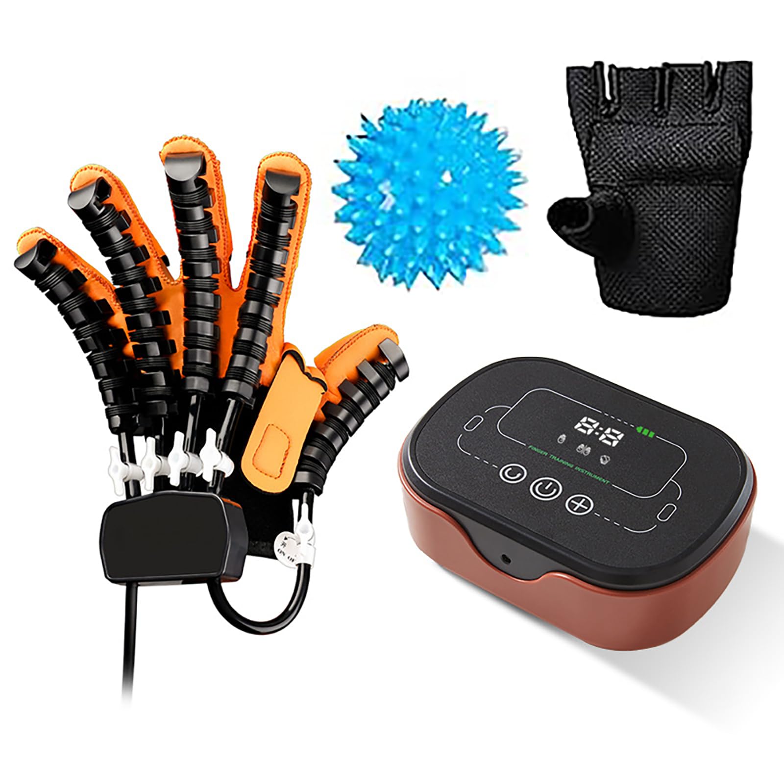 Fxnfxla Left Hand Rehabilitation Robot Gloves, Finger Exerciser Gloves, Stroke Hand Therapy Equipment, Finger Rehabilitation Trainer Robot Gloves With Strength Adjustment
