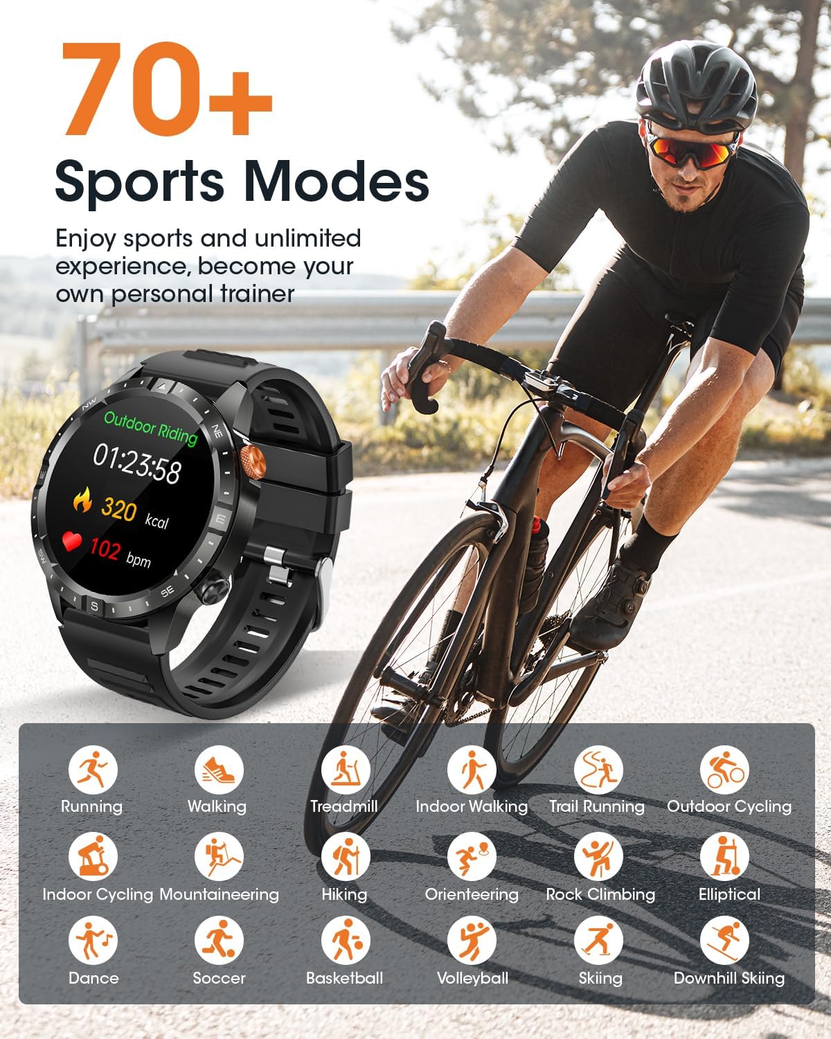70+ Sports Modes available on the smartwatch