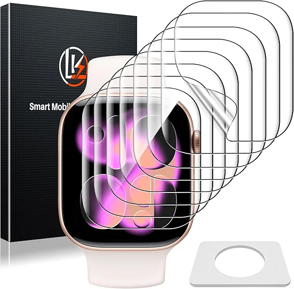 LK 8 Pack for Apple Watch Series 11 Screen Protector 42mm [Upgrade Soft TPU Film - Strong Absorption] Self-Healing, HD Ultra-Thin 42mm Screen Protector for iWatch Accessories, High Touch Screen Cover