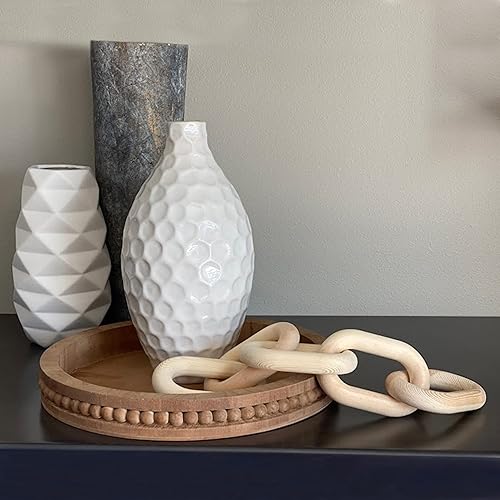 Miniatura 6 de 7Penn Decoración de eslabones de cadena de madera, cadena decorativa pequeña, decoración de mesa auxiliar, madera de pino, cadena de 5 eslabones