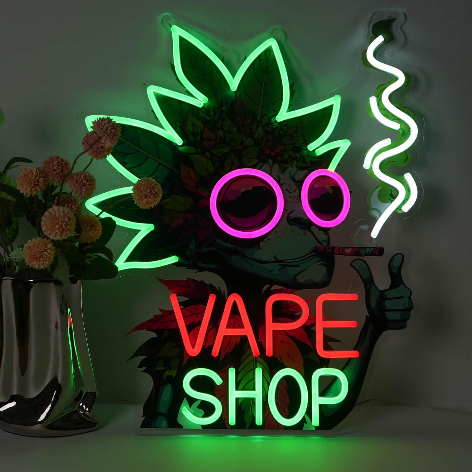 LED VAPE SHOP Neon Sign - 23.6"x19.3" Large LED SMOKE SHOP Sign For Business,Bright Vape Store Sign For Window Wall Door (VAPE SHOP)