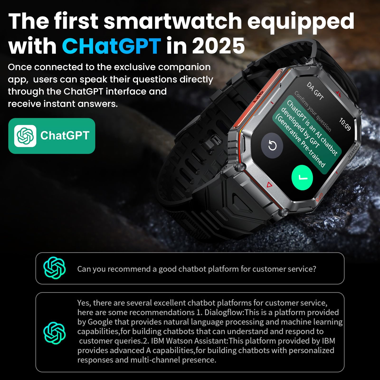 2025 nouveau Sports de plein air montre intelligente lampe de poche LED