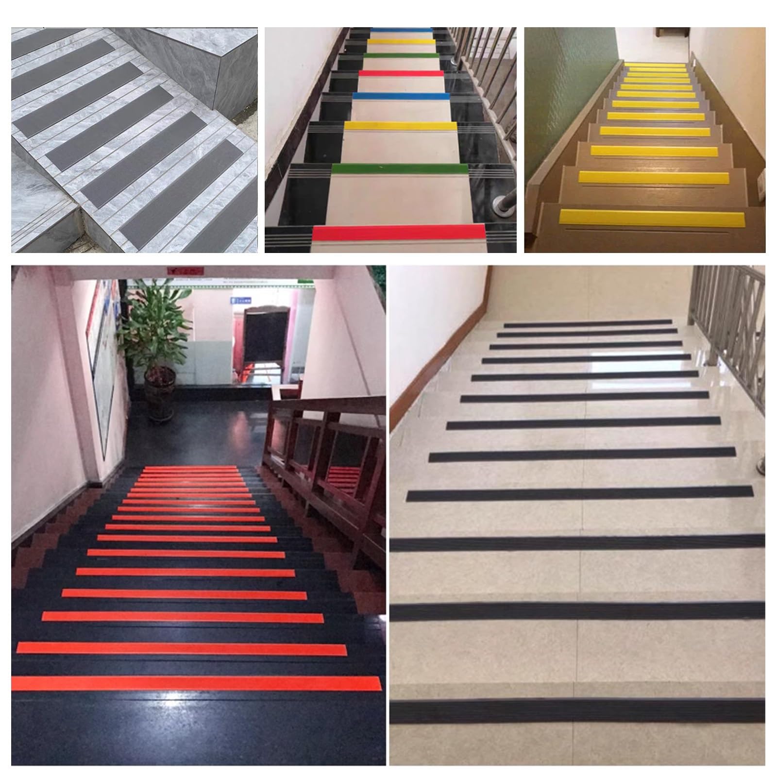 Tira De Vinilo Autoadhesiva Antideslizante Para Escalera, Borde De Escalera De Goma De PVC, Borde De Escalón Antideslizante, Esquina De Goma Antideslizante For Escalera, Borde Antideslizante(Red,1.1m/