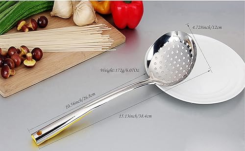 Miniatura 2 de Tenta Kitchen Desnatador del acero inoxidable del diámetro el 12CMcucharón ranurado de la cucharadel colador con la manija a prueba de calor