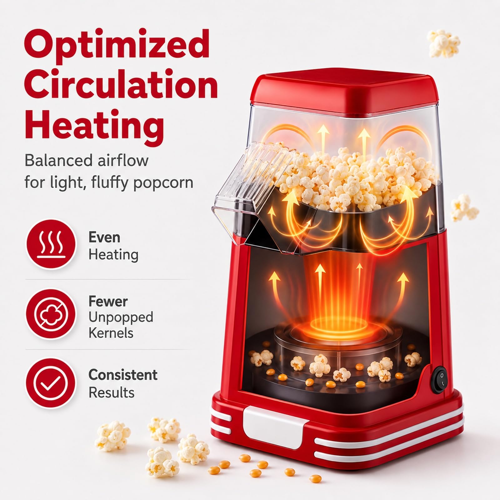 Máquina Rápida for Hacer Palomitas de Maíz con Aire Caliente Sin Aceite | Pequeña Máquina Eléctrica de Palomitas for Cine en Casa Entregando Bocadillos Sanos Frescos en Dos Minutos